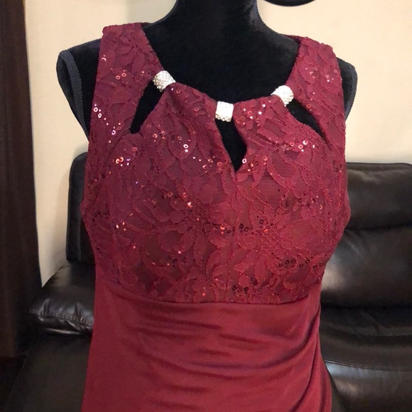 Juno Dress Collection Burgundy Long Dress Size XL - Picture 2 of 8